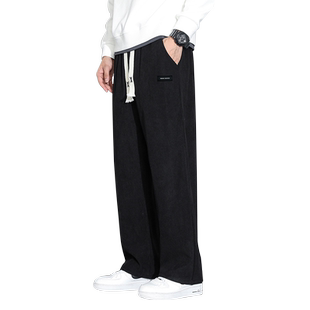 迈特优灯芯绒裤子男士春秋冬季加绒2025新款宽松直筒卫裤休闲长裤