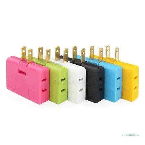 3 in 1 Extension Plug Adapter 2-prong Rotatable Socket