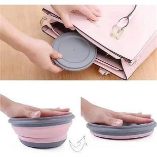 Folding Portable set Lid 3pcs with Lunch Silicone Box