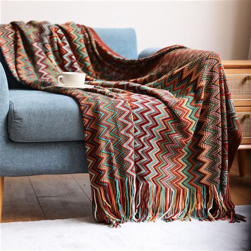 Bohemian sofa blanket cover blanket Nordic blanket针织毯