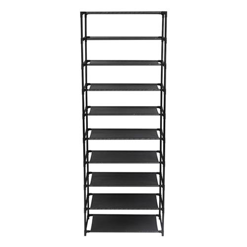 10 Tier Stackable Shoe Rack Storage Shelves - Stainless Stee