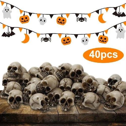 40Pcs Halloween Mini Skulls Decor Creative Festival Theme