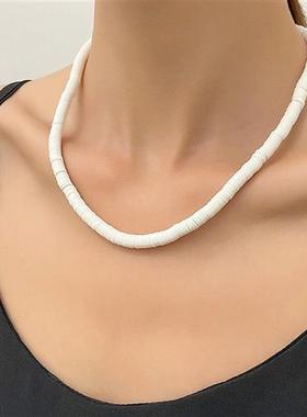 Boho cross-border mens Soft pottery necklace female软陶项链