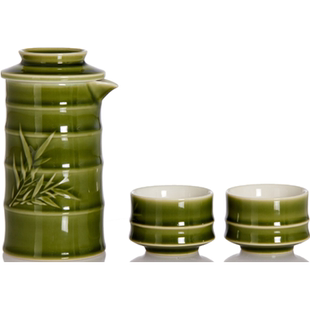 乾唐轩旅行功夫茶具鎏金竹君子泡茶器三件套陶瓷便携活瓷品茗杯子