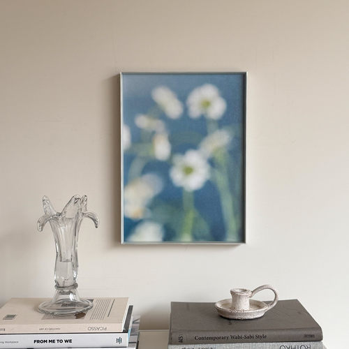 【朦·胧】现代植物花朵磨砂画中古高级客厅卧室衣帽间书房装饰画