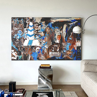 独家抽象简约新中式 野兽派狂野餐厅客厅装 饰画 艺术家敦煌系列