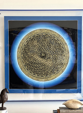 Universe Mandala视觉艺术玄关镇宅尼泊尔纯手绘亚克力框唐卡画