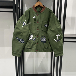 特大码300斤高级感重工卡通刺绣外套男女秋冬宽松休闲夹克棒球服