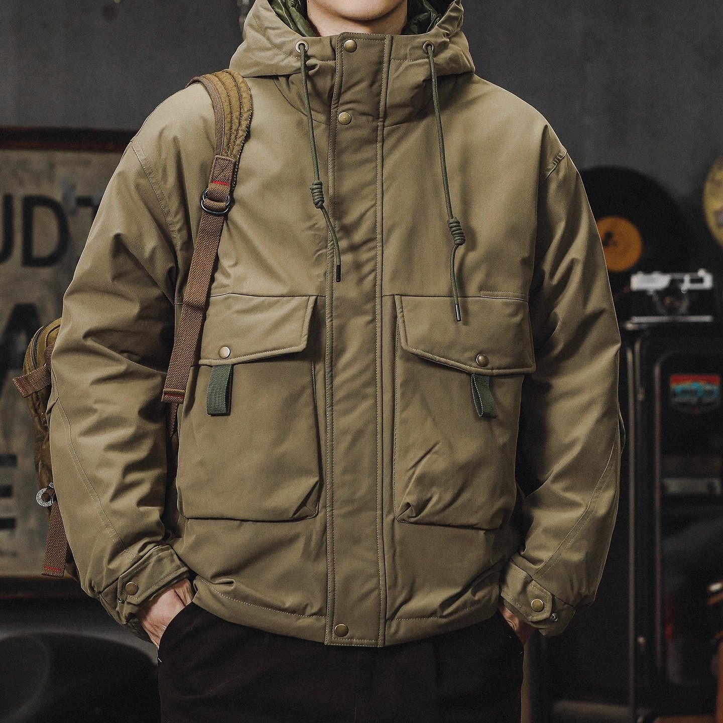 大码美式工装羽绒棉服男士冬季户外休闲夹克加厚保暖冲锋连帽外套,男装,羽绒服,淘宝优惠券,粉丝福利购,淘宝优惠卷