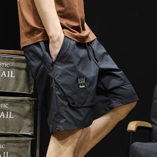 潮牌5分休闲宽松2024新款 工装 裤 大码 五分裤 男夏季 子男士 拉链短裤