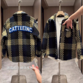 子衬衫 特大码 300斤春秋小香风格 外套男潮牌痞帅宽松燕尾休闲夹克