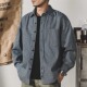男装 复古条纹衬衫 长袖 日系宽松衬衣男士 外套男 特大码 春秋薄款 美式