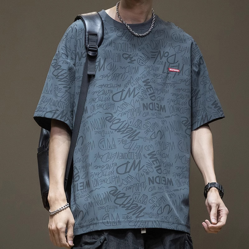 大码300斤冰丝短袖T恤男夏季新款打底衫速干透气宽松加肥加大体恤