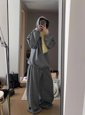 大码300斤运动休闲服套装男女