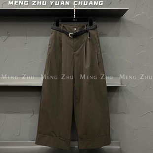 300斤高腰卷边裤 西裤 脚休闲裤 宽松阔腿直筒长裤 男女春秋款 特大码