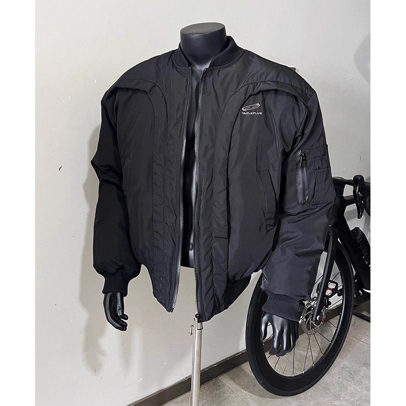 大码300斤解构短款棉衣外套男冬季加厚棒球服高级感飞行夹克棉服,男装,棉衣,淘宝优惠券,粉丝福利购,淘宝优惠卷