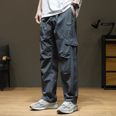 大码宽松山系户外工装直筒裤男士