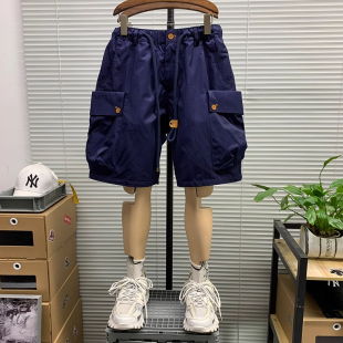 机能户外山系百搭休闲五分沙滩中裤 大码 男潮牌夏季 短裤 300斤工装