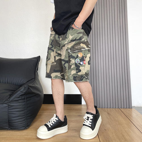 大码300斤美式工装五分裤男