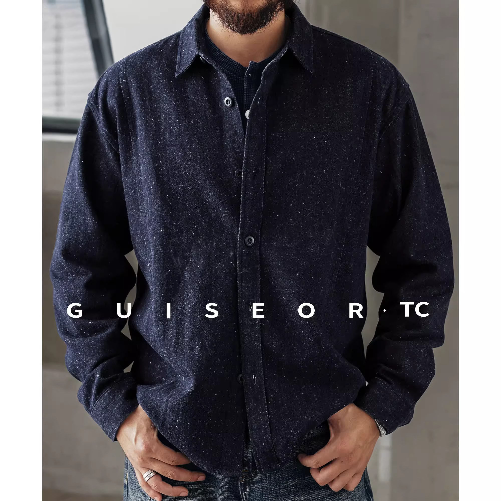 大码美式休闲复古亚麻衬衫男士春秋新款松弛感宽松长袖衬衣外套男,男装,衬衫,淘宝优惠券,粉丝福利购,淘宝优惠卷