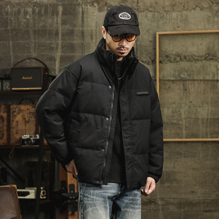大码新国际羽绒服男款冬季加厚保暖外套男户外工装立领面包服男装
