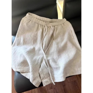 300斤亚麻速干短裤 子老钱风棉麻休闲五分裤 男士 高级感裤 夏季 大码