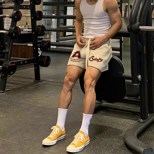 潮牌跑步健身五分裤 特大码 男夏季 宽松休闲篮球运动短裤 300斤美式