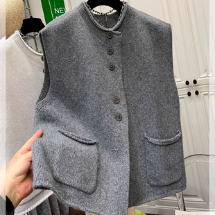 特大码300斤毛衣马甲背心男女秋冬季复古叠搭宽松无袖针织衫上衣
