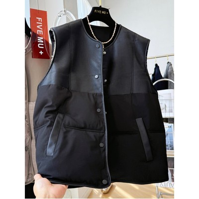 大码300斤羊羔毛皮毛一体马甲男