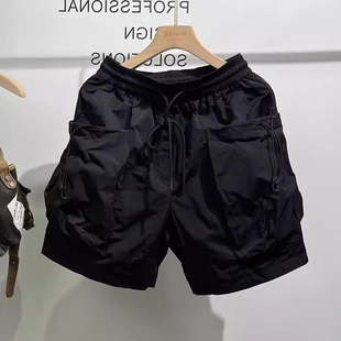 大码美式夏季潮流宽松阔腿五分裤男士韩版时尚机能大口袋工装短裤
