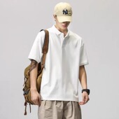 商务休闲翻领t恤潮流宽松男士 大码 潮牌短袖 男夏季 上衣 300斤polo衫