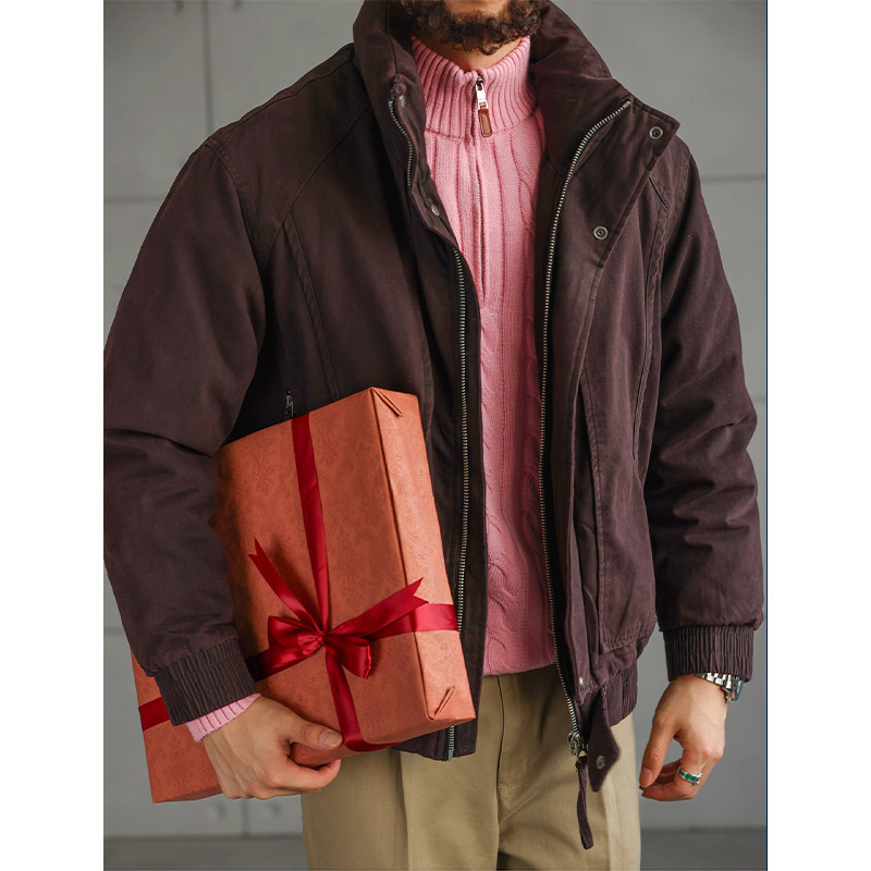 大码凛冬壁垒冬季保暖90白鸭绒羽绒服夹克男美式复古舒适立领外套