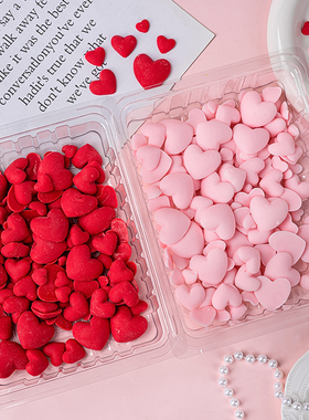 代可可脂爱心巧克力蛋糕装饰摆件2.14情人节红色生日插件烘焙配件