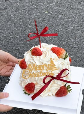 2026圣诞节蛋糕装饰MerryChristmas圣诞树亚克力平安夜派对装扮