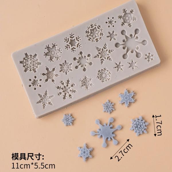 圣诞节雪花造型翻糖蛋糕装饰烘焙