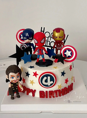 网红Q版超级英雄蝙蝠超人蛋糕装饰品摆件男孩生日派对甜品台插件