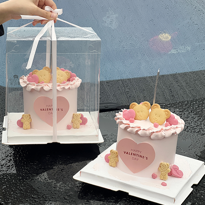 情人节小熊饼干蛋糕装饰品