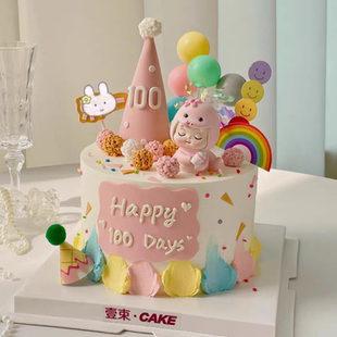 网红蛇宝宝蛋糕装饰摆件满月百天男孩女孩生日派对甜品台装扮配件