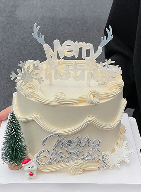 2026圣诞节快乐Merry Christmas发光灯牌蛋糕装饰摆件圣诞树插件