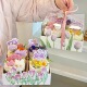 38女神节郁金香四宫格包装 饰三八女王节甜品手提盒蛋糕盒 盒蛋糕装