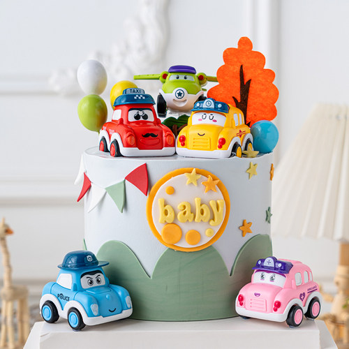 男孩生日蛋糕装饰卡通小汽车
