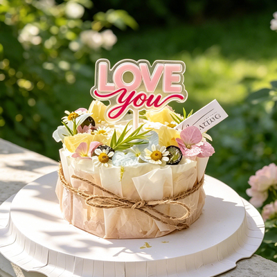情人节巴斯克蛋糕装饰loveyou