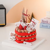 2.14情人节快乐心形蛋糕装 饰唯美玫瑰花love情侣告白表白烘焙插牌