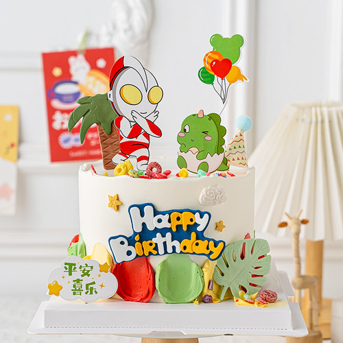 咸蛋超人超级英雄小怪兽蛋糕