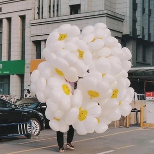 ins风小雏菊花朵气球宝宝周岁生日装 饰品太阳花拍照野餐道具布置