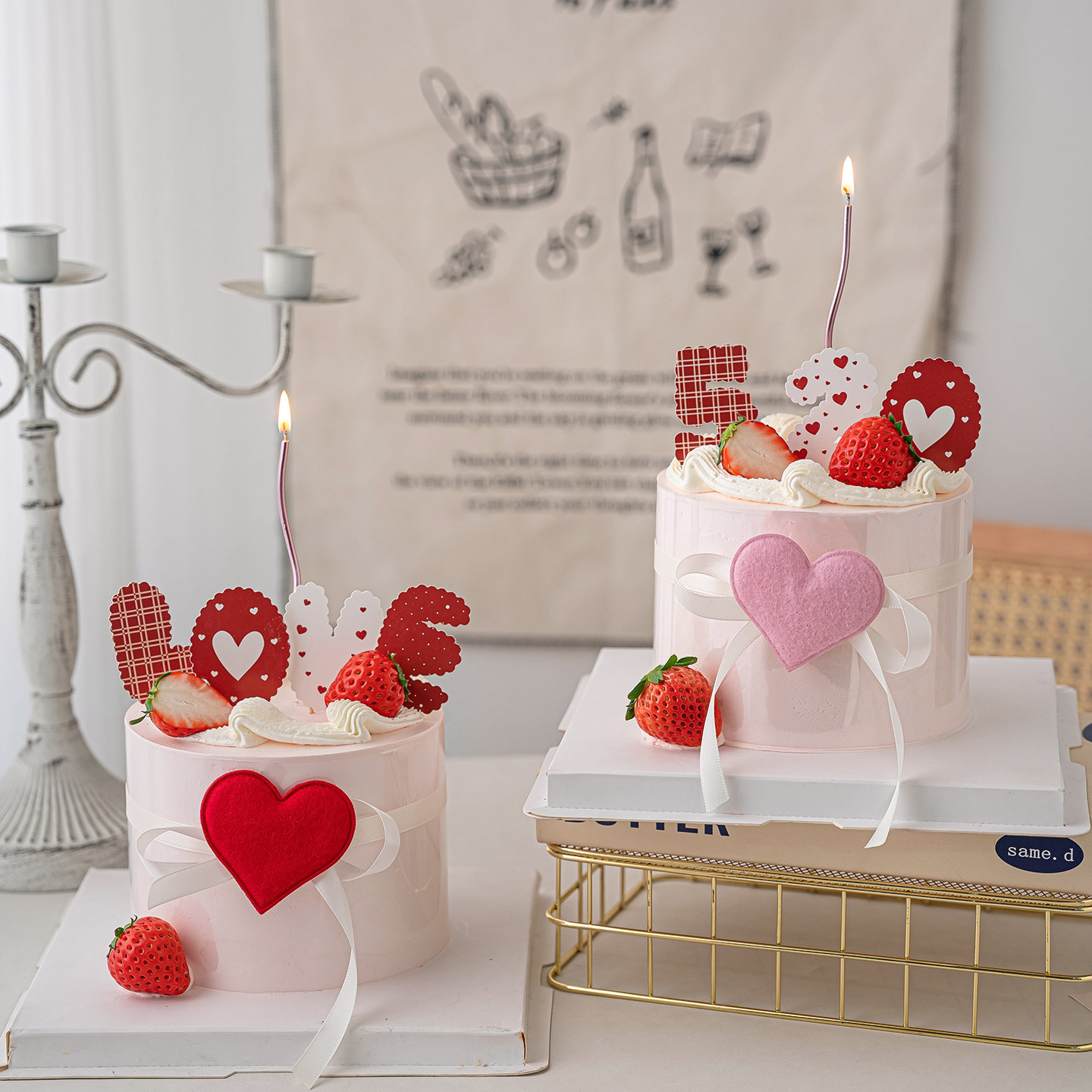 2.14情人节LOVE蛋糕装饰插件网红情侣告白520丝带曲线蜡烛摆件,节庆用品/礼品,节日装扮用品,淘宝优惠券,粉丝福利购,淘宝优惠卷