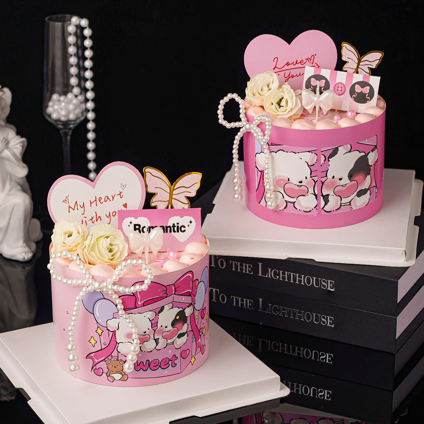 2.14情人节情侣小狗围边蛋糕装饰节日告白爱心卡片唯美蝴蝶插件,节庆用品/礼品,节日装扮用品,淘宝优惠券,粉丝福利购,淘宝优惠卷