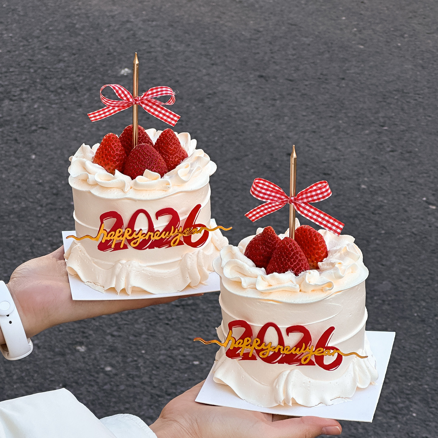 2026新年简约蛋糕装饰马年快乐元旦春节跨年节日甜品台亚克力插件