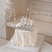 38女神节唯美皇冠蛋糕装 扮插件 饰摆件水钻爱心女王节快乐烘焙装