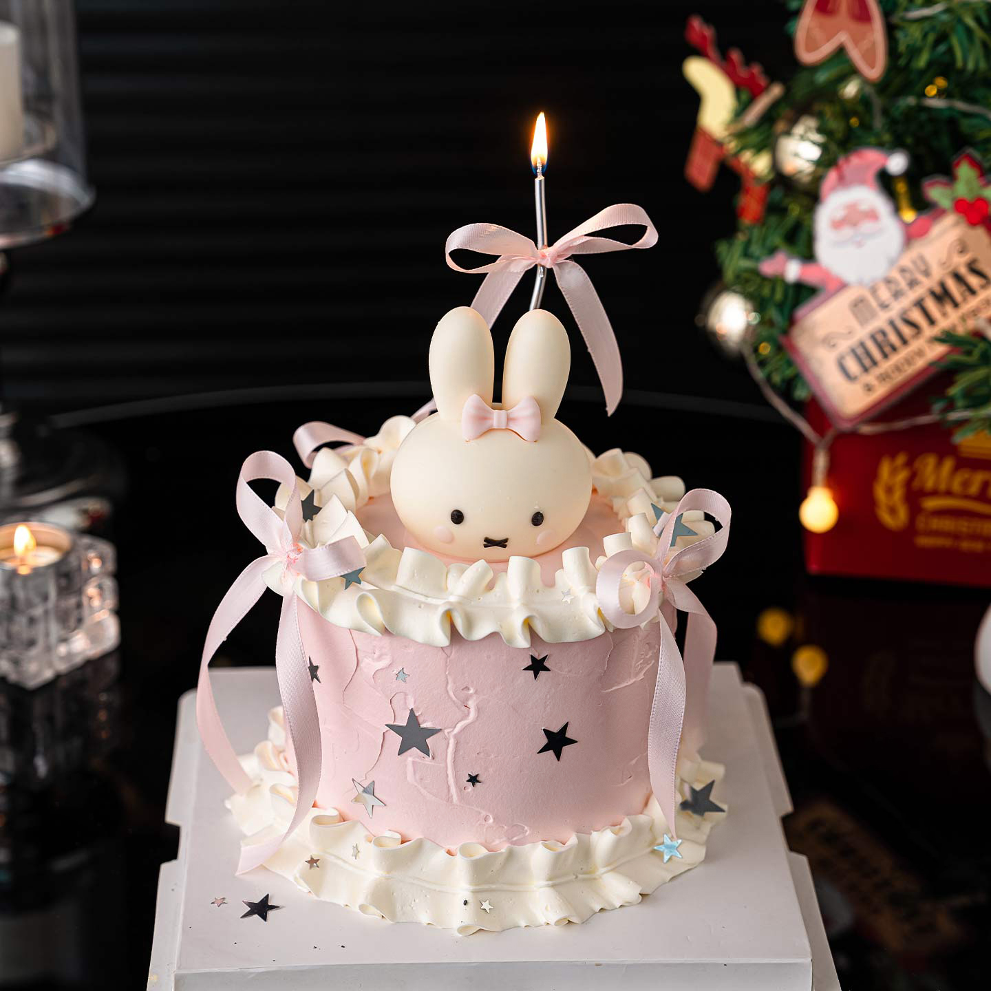 米菲兔巧克力蛋糕装饰卡通小兔子立体摆件女生生日甜品台烘焙配件